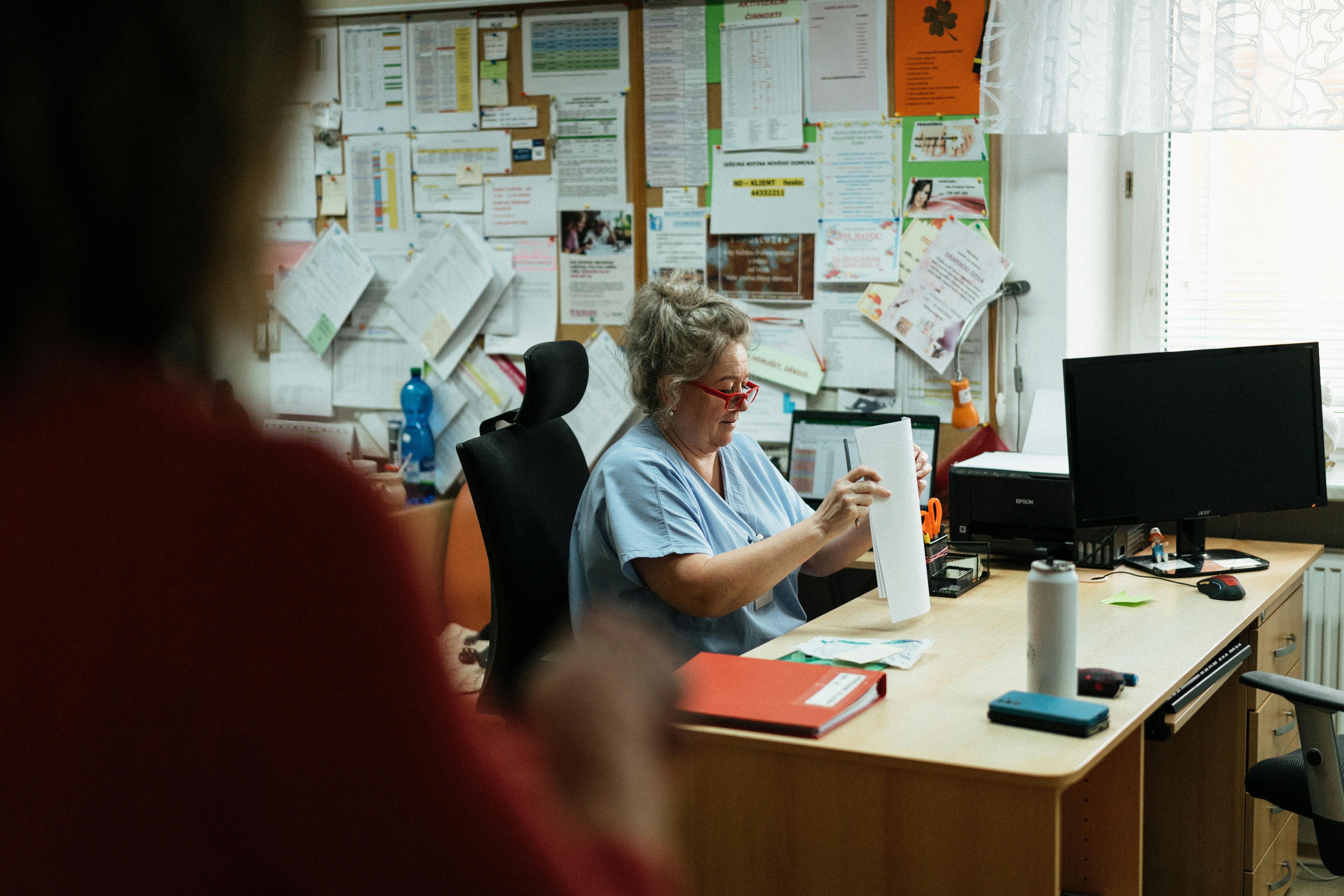 Nursing office paperwork review